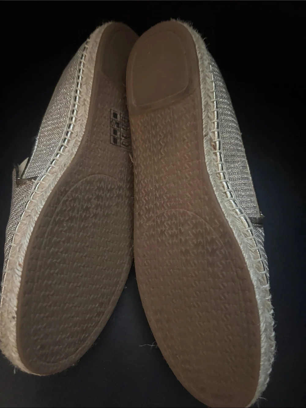 Michael Kors Metallic Beige Woven Espadrille Slip-Ons